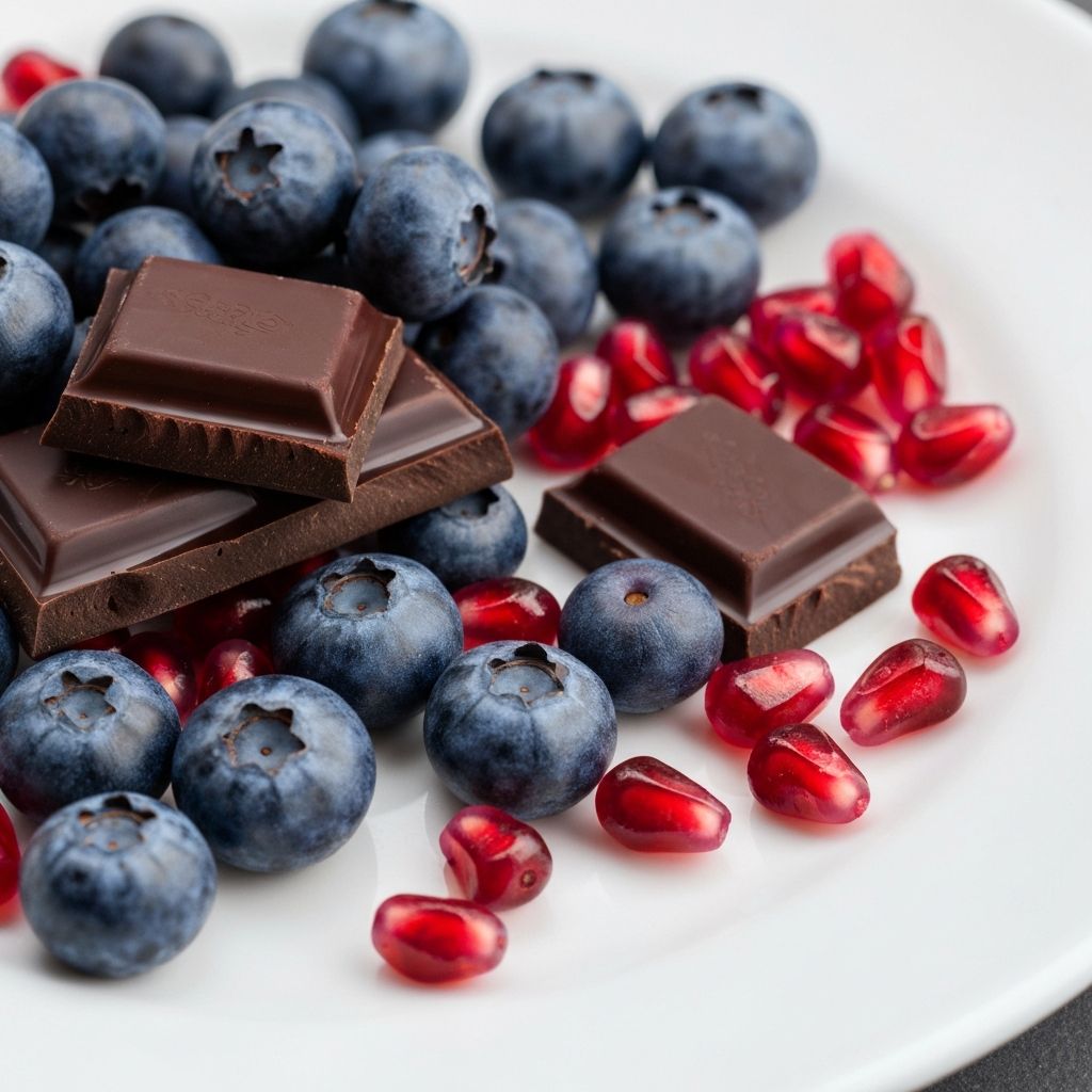 Antioxidant-rich berries and dark chocolate